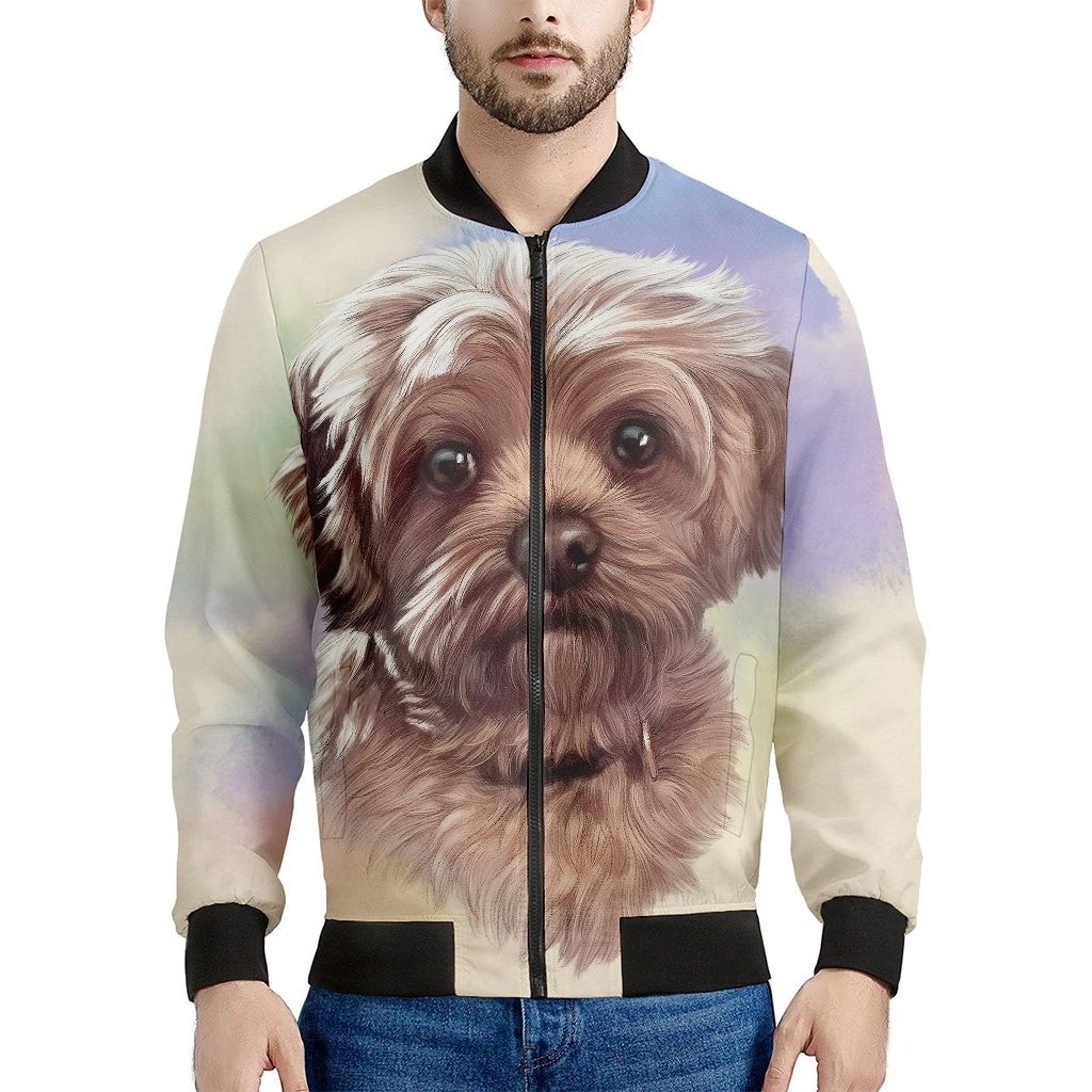 Yorkshire Terrier Portrait Print Men's Bomber Jacket
