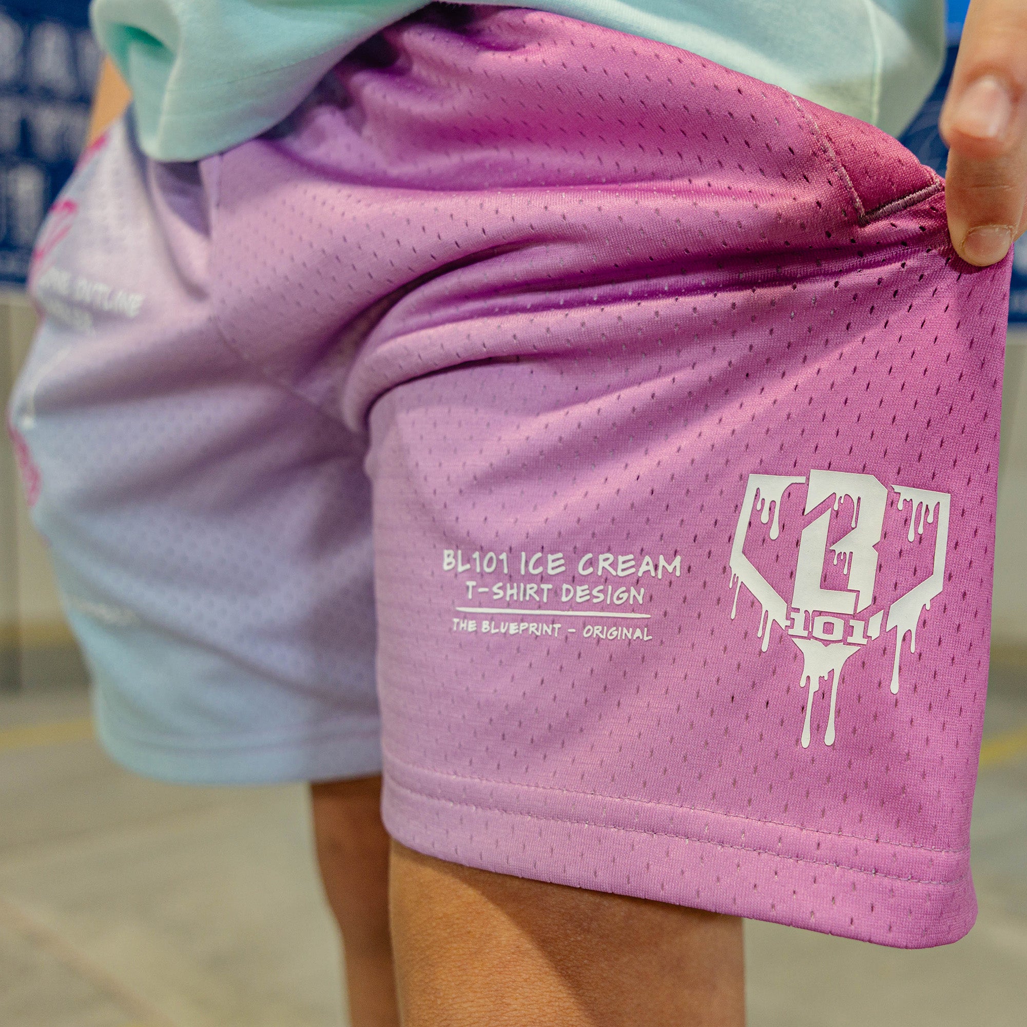 OG Ice Cream Design Shorts - Light Blue