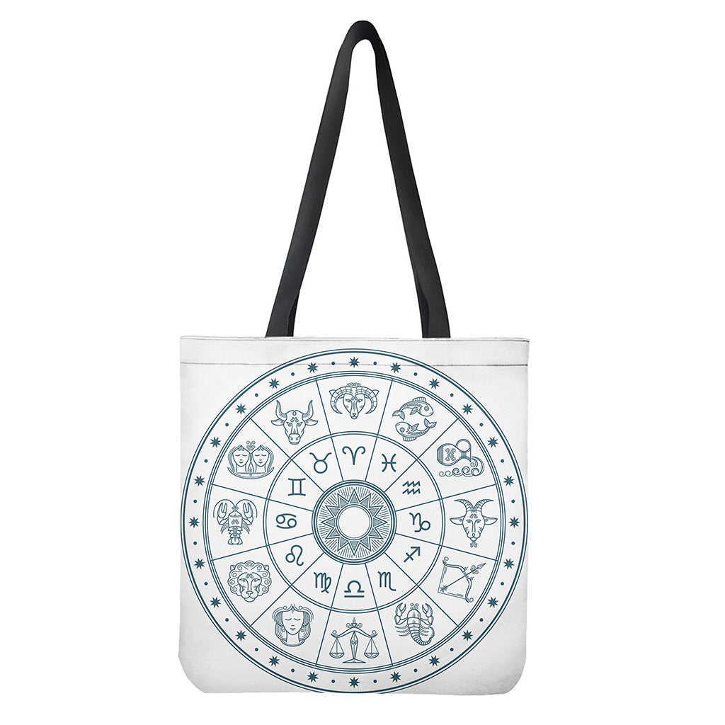 Zodiac Astrology Signs Print Tote Bag - Polyester Double-Sided Print Shoulder Bag