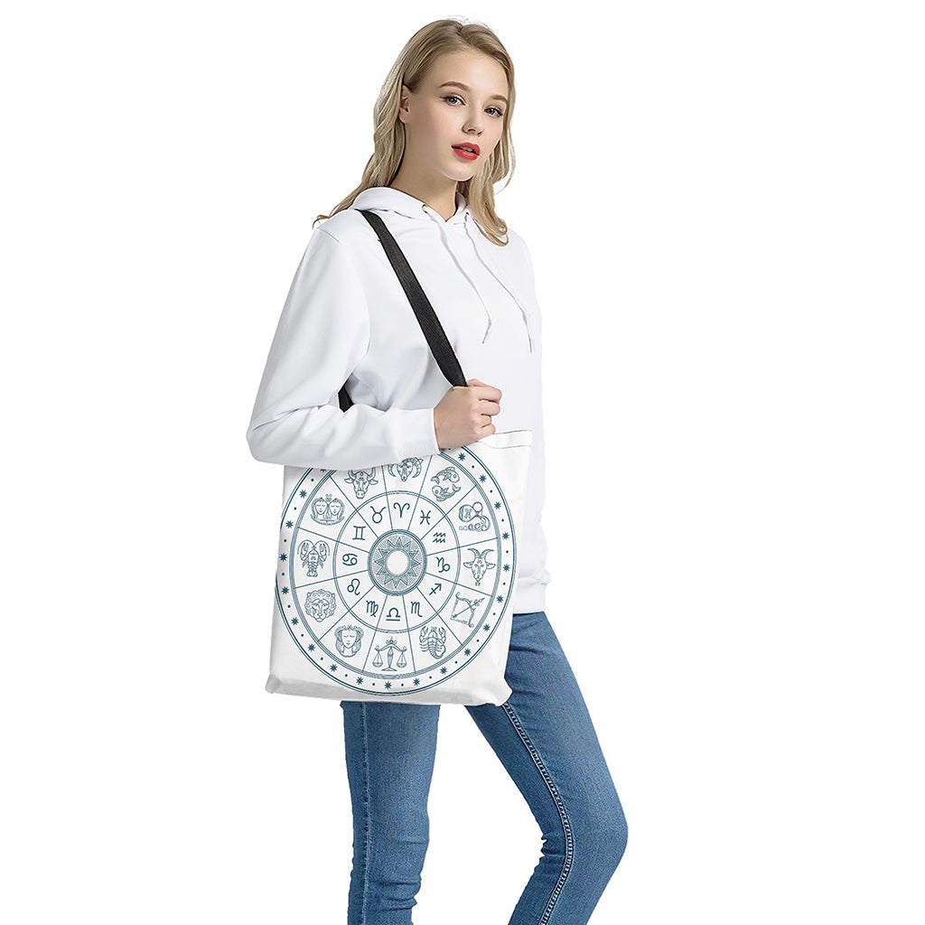 Zodiac Astrology Signs Print Tote Bag - Polyester Double-Sided Print Shoulder Bag