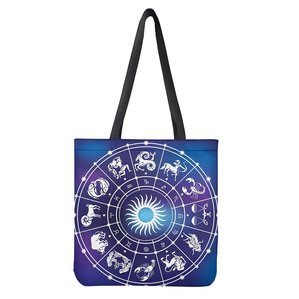 Zodiac Horoscopes Print Tote Bag - Polyester Double-Sided Print Shoulder Bag