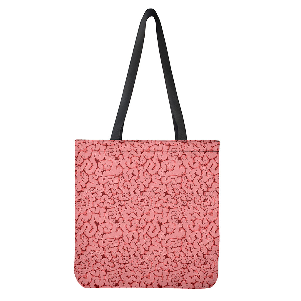 Zombie Brain Print Tote Bag - Polyester Double-Sided Print Shoulder Carry Bag