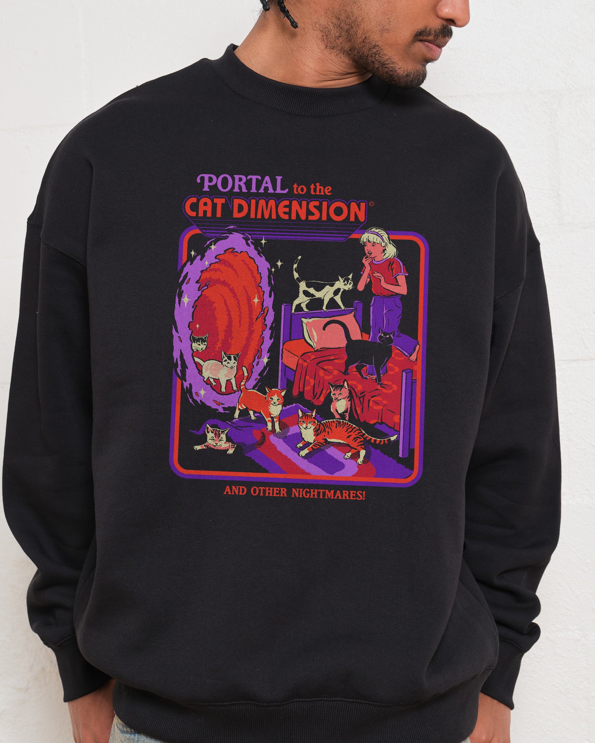 Cat Dimension Graphic Unisex Sweatshirt 80% Cotton 340gsm Steven Rhodes
