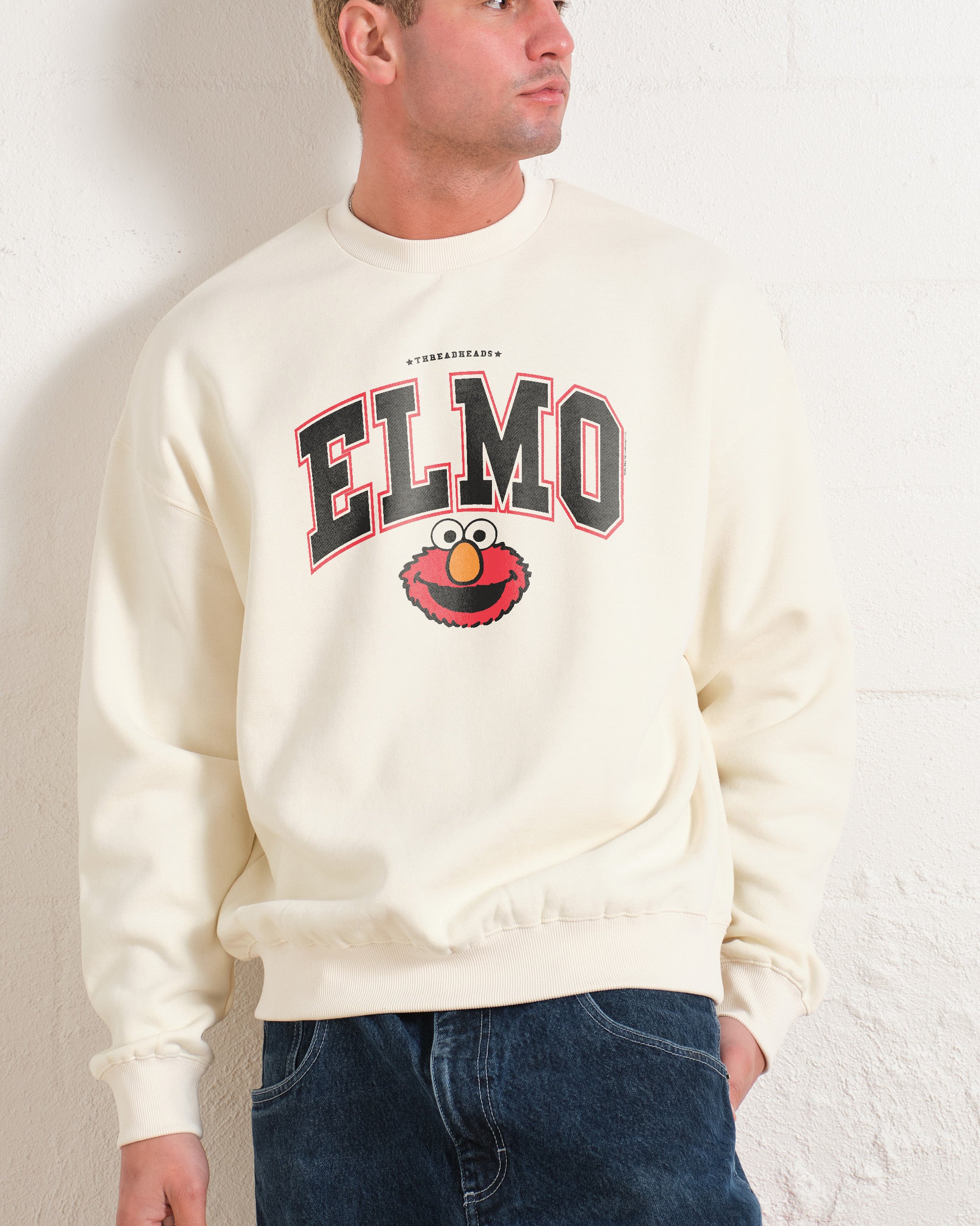 Elmo College Sesame Street Unisex Sweatshirt 80% Cotton 340gsm