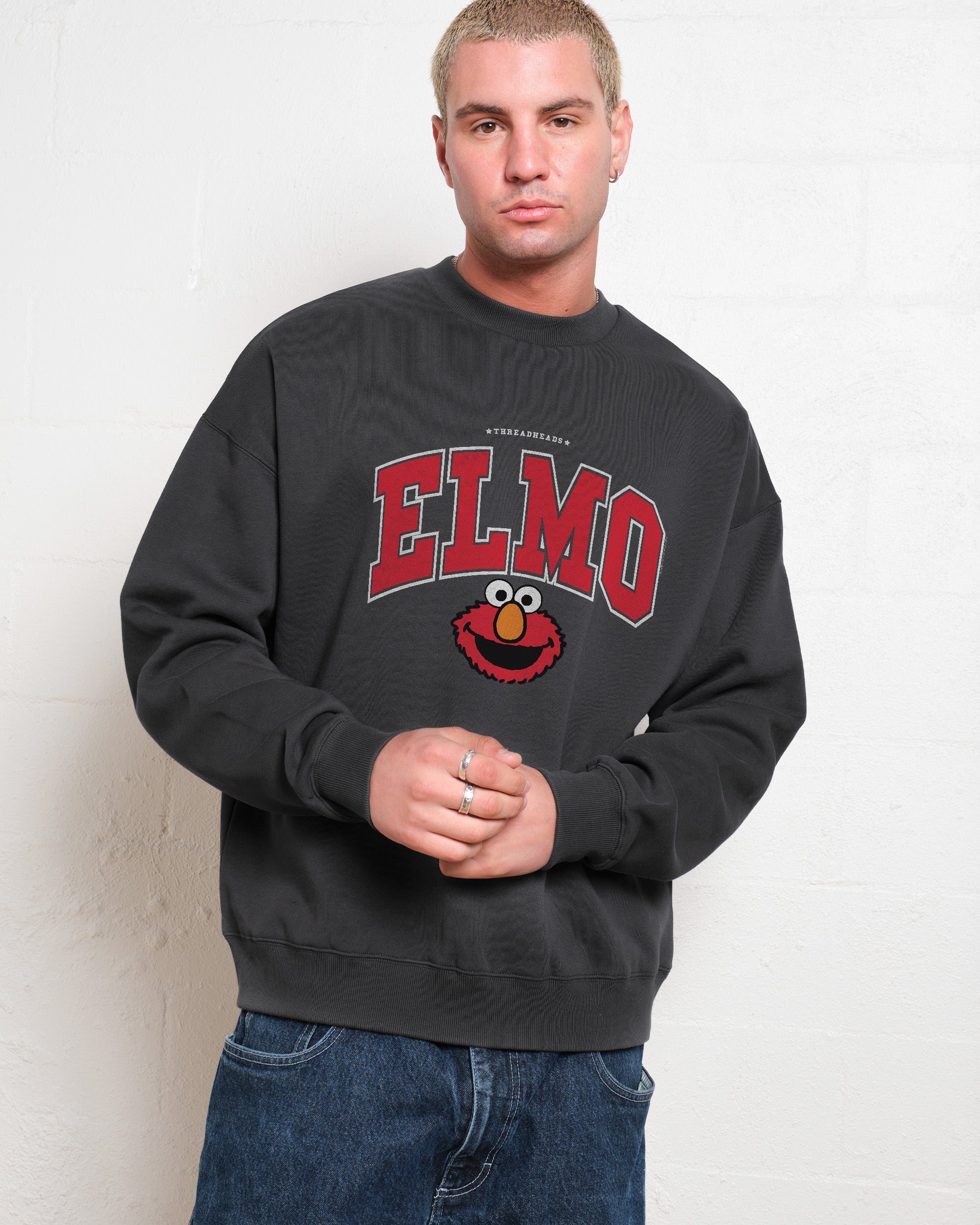 Elmo College Sesame Street Unisex Sweatshirt 80% Cotton 340gsm