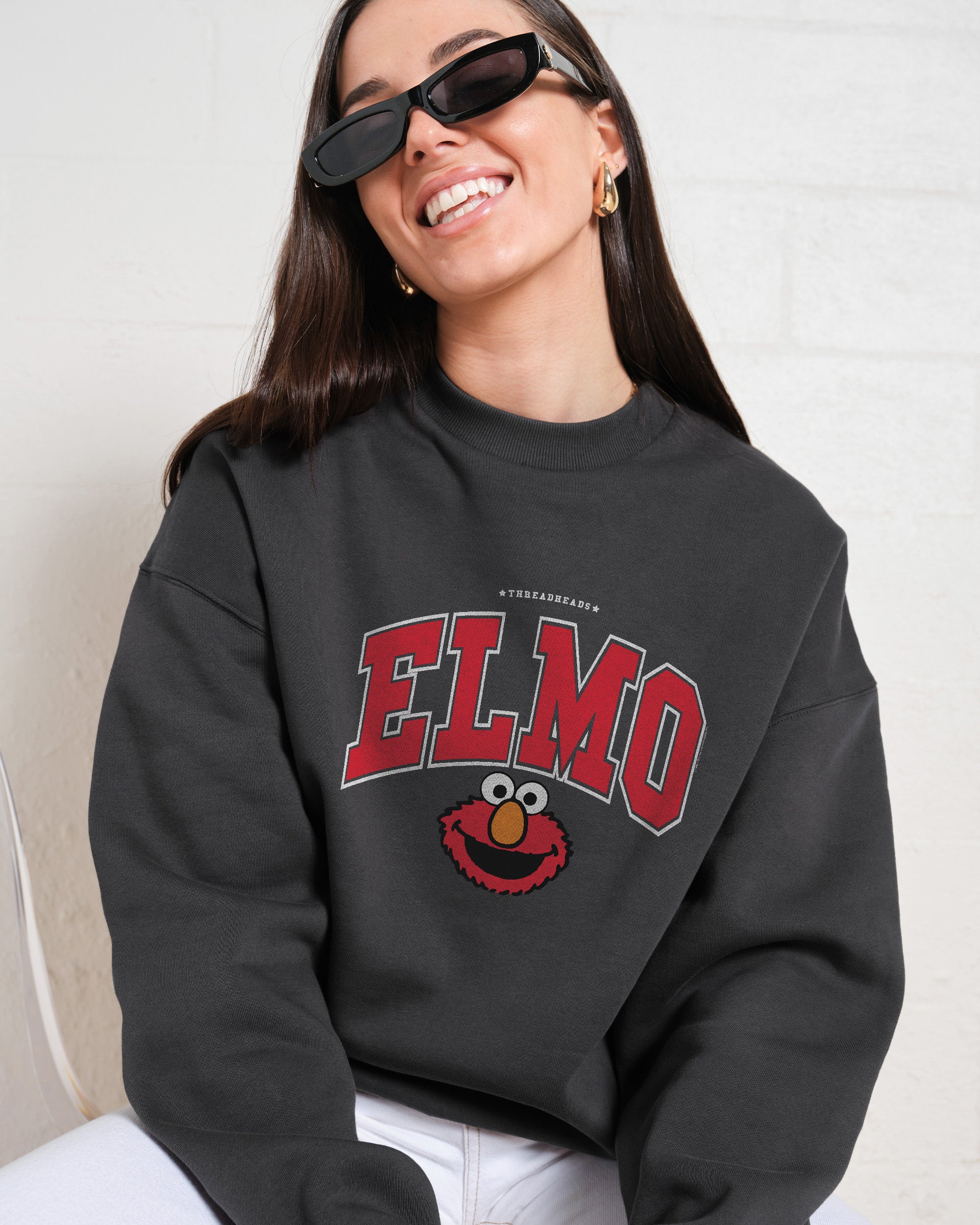 Elmo College Sesame Street Unisex Sweatshirt 80% Cotton 340gsm