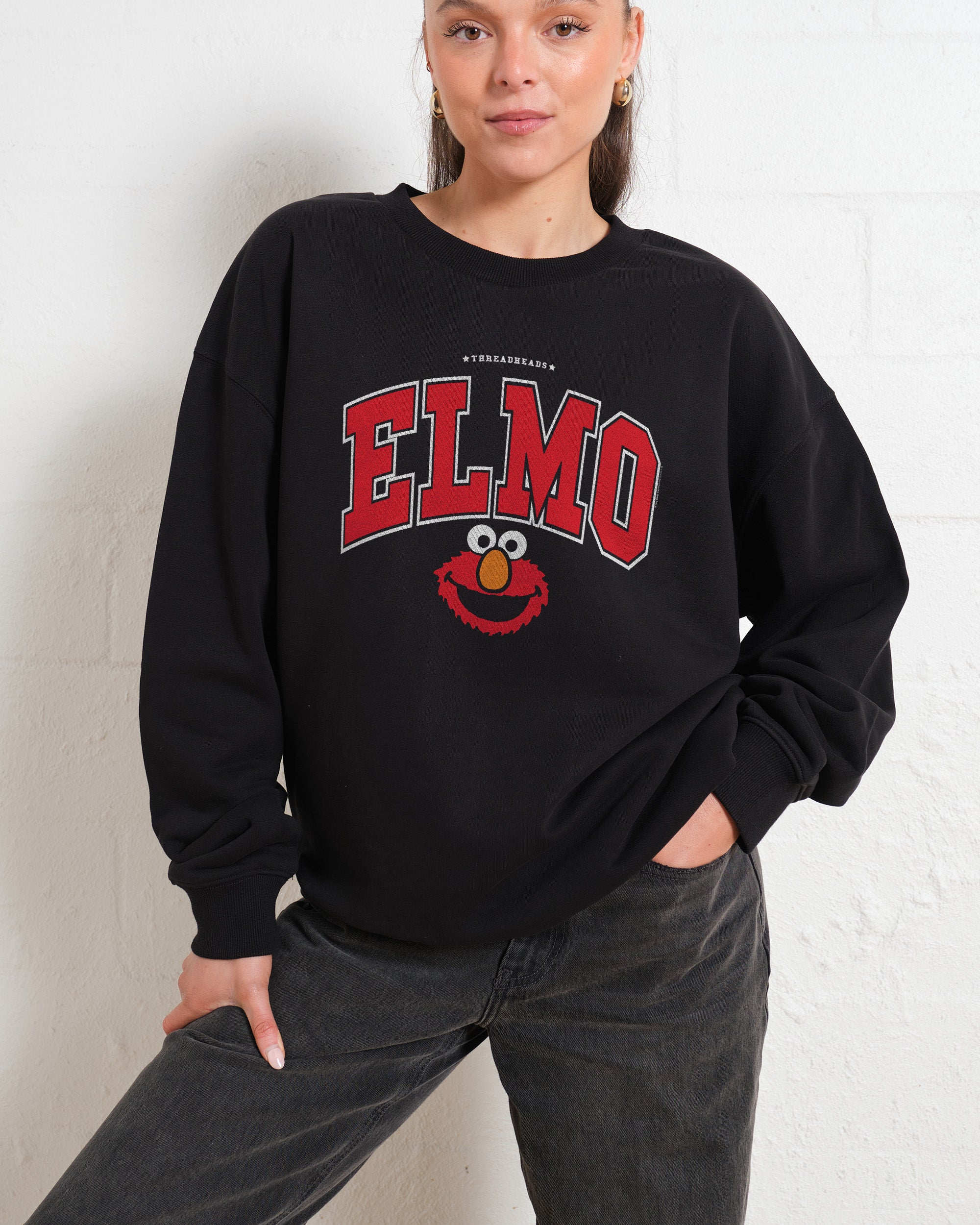 Elmo College Sesame Street Unisex Sweatshirt 80% Cotton 340gsm