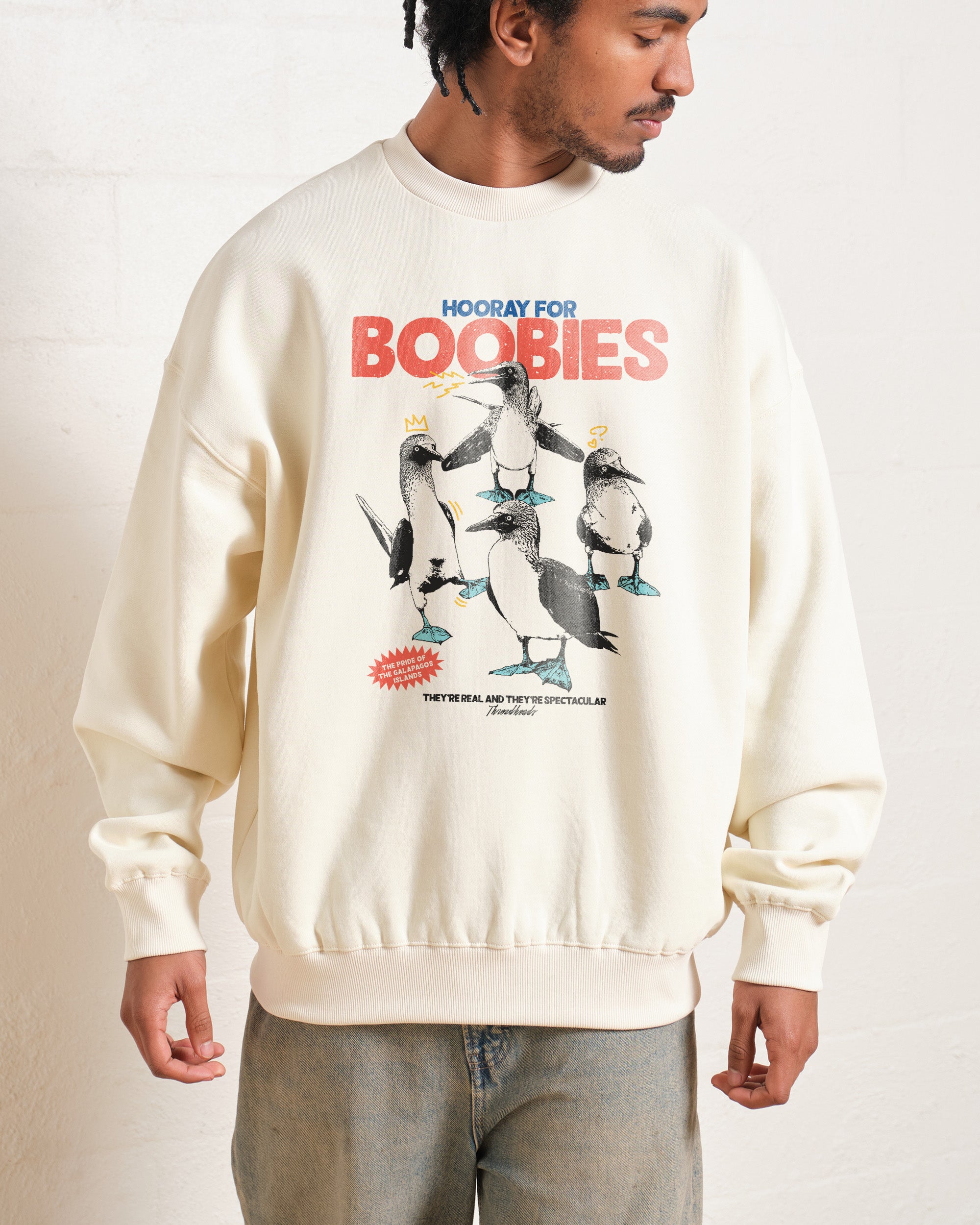 Hooray for Boobies Unisex Graphic Sweatshirt 80% Cotton 340gsm