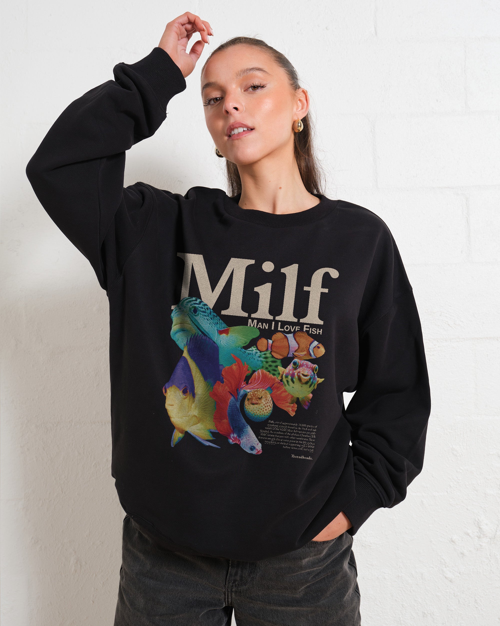 Man I Love Fish Unisex Sweatshirt 80% Cotton 340gsm Threadheads