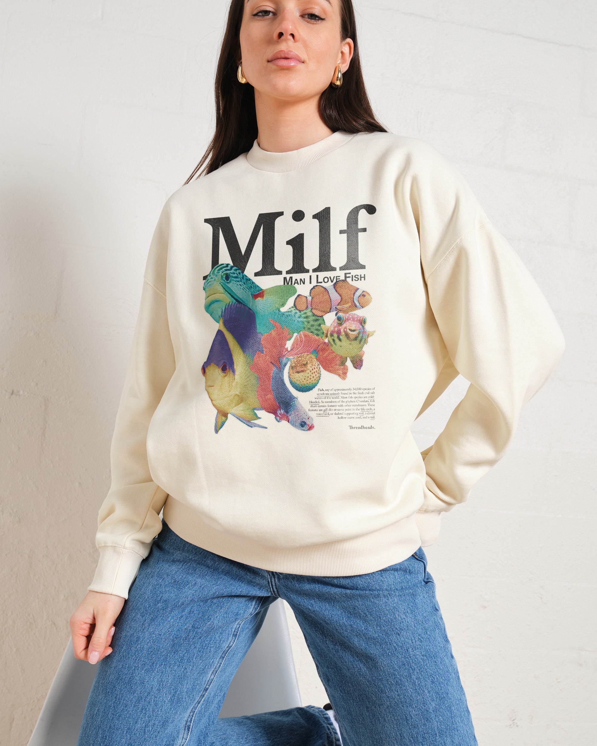Man I Love Fish Unisex Sweatshirt 80% Cotton 340gsm Threadheads