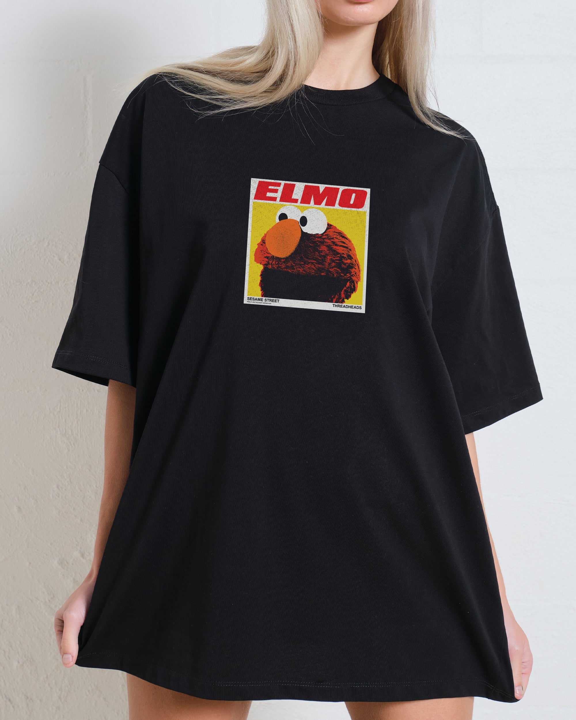 Elmo's Greatest Hits Oversized Graphic T-Shirt Sesame Street Unisex Tee
