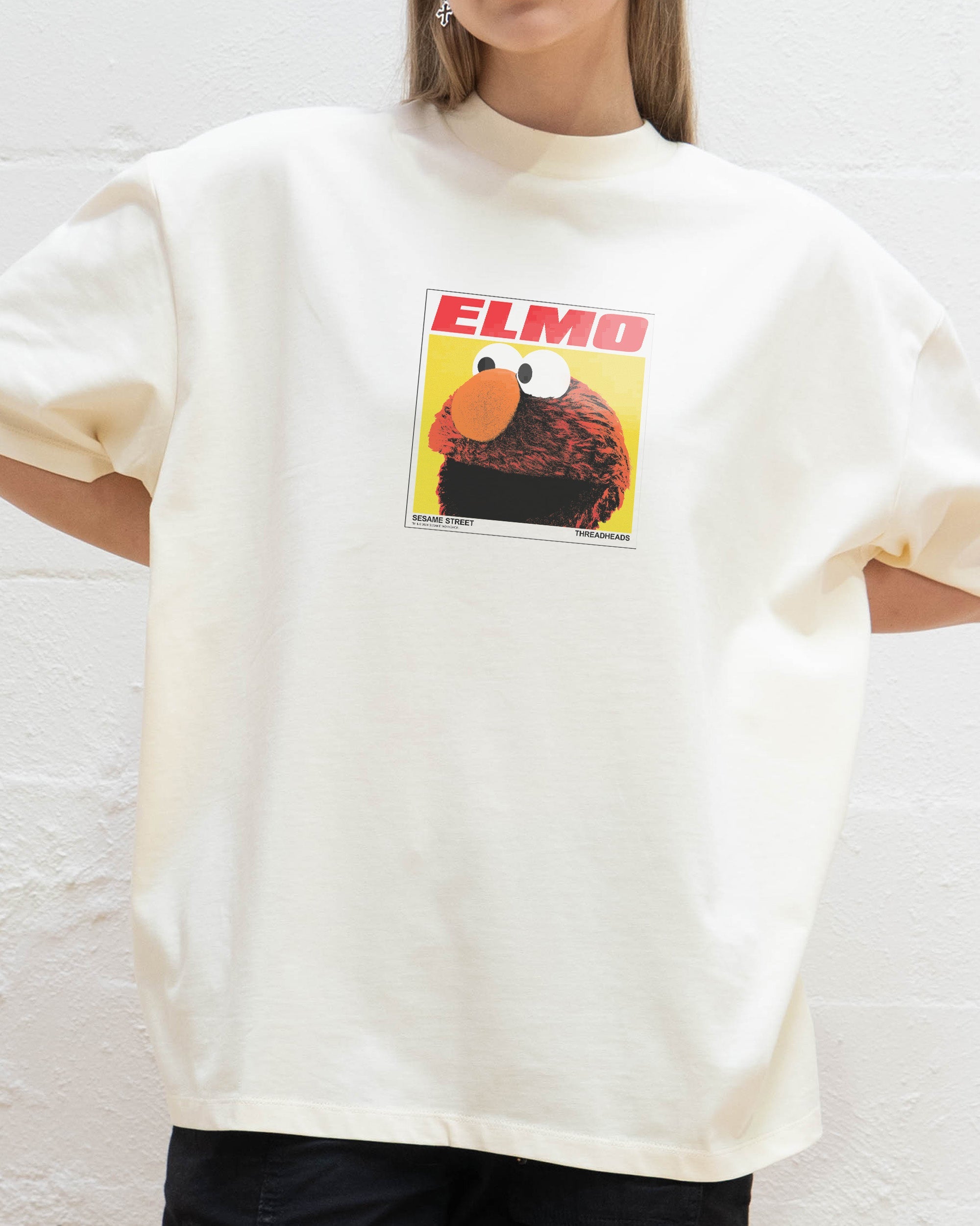 Elmo's Greatest Hits Oversized Graphic T-Shirt Sesame Street Unisex Tee