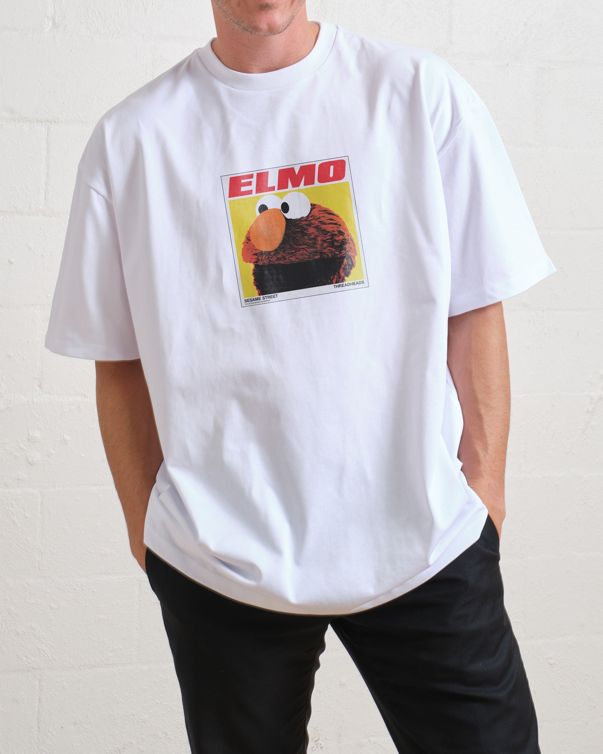 Elmo's Greatest Hits Oversized Graphic T-Shirt Sesame Street Unisex Tee