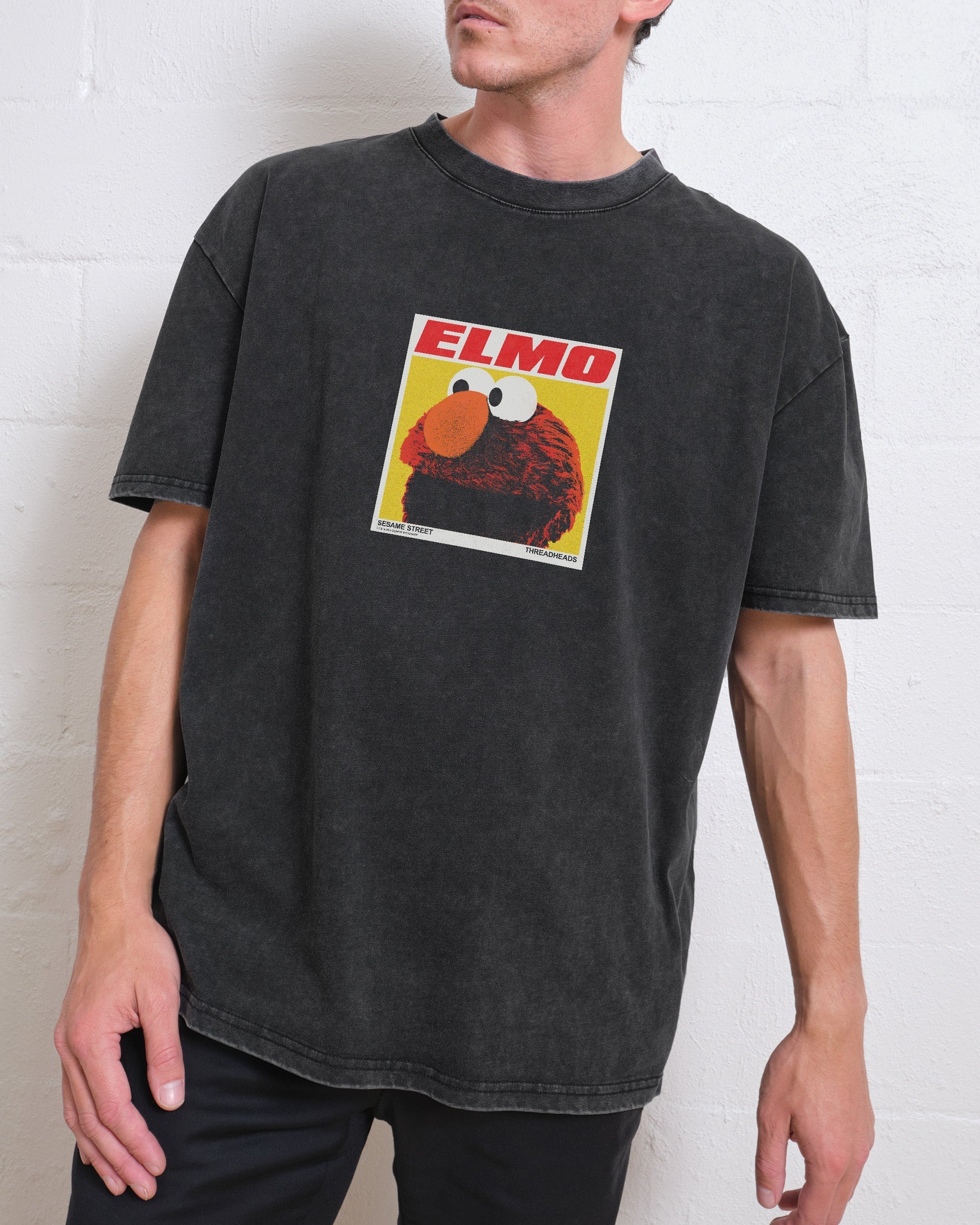 Elmo's Greatest Hits Oversized Graphic T-Shirt Sesame Street Unisex Tee