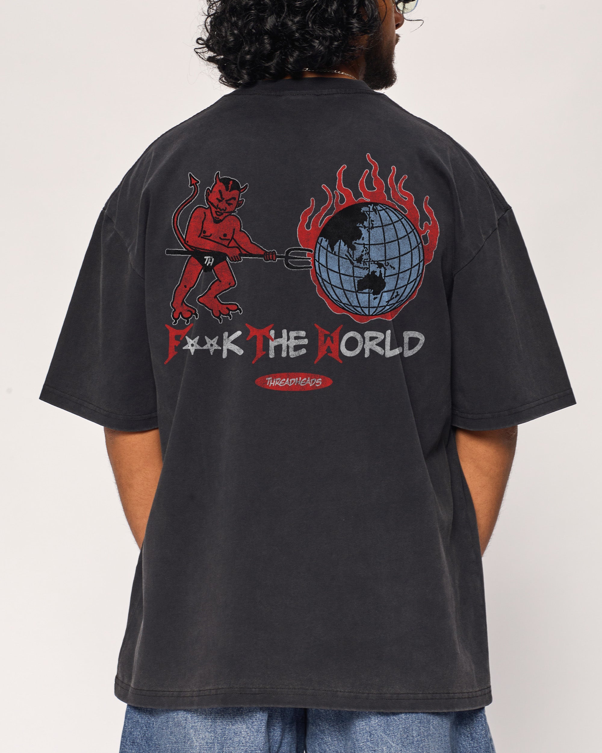 F**k The World Oversized Graphic Tee - Unisex 100% Combed Cotton Heavyweight