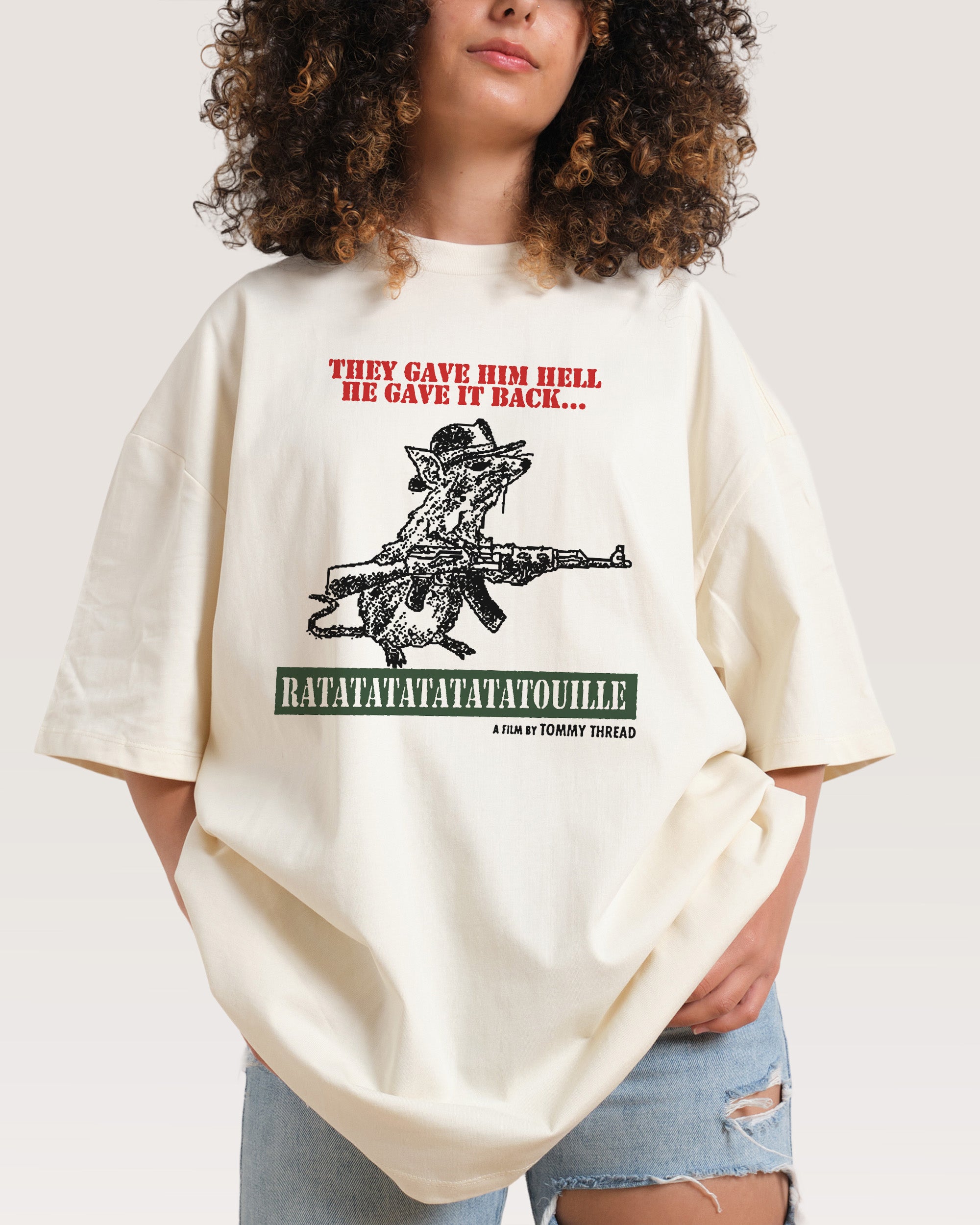 Gratata Oversized Graphic Tee - Threadheads 90s Boxy Fit 100% Combed Cotton Unisex