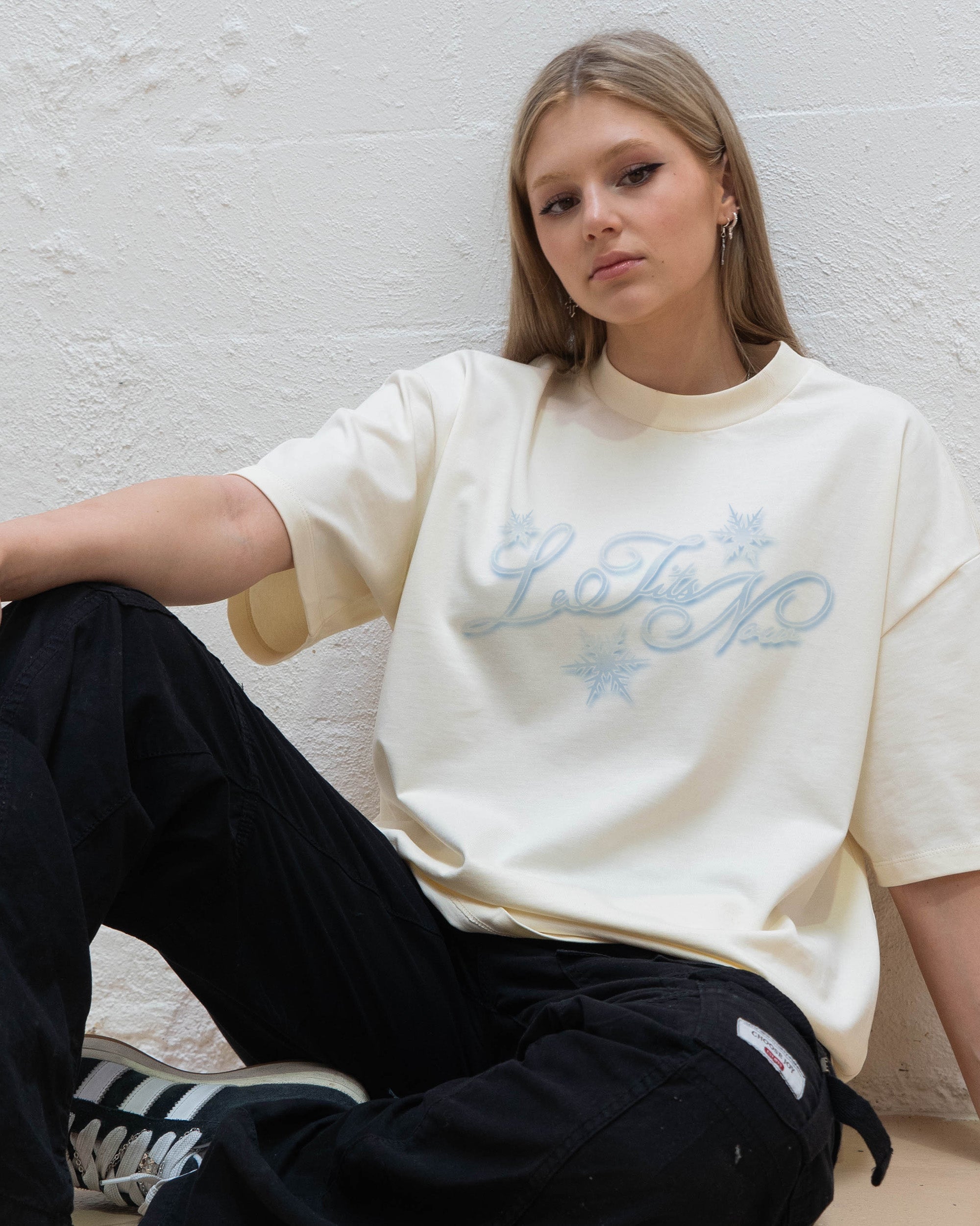 Le Tits Now Oversized Graphic Tee - Unisex 90s Boxy Fit 100% Combed Cotton