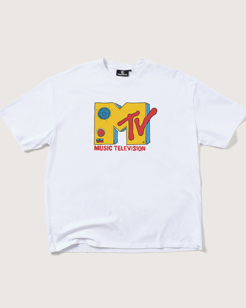 MTV Logo Oversized T-Shirt - Unisex 90s Graphic Tee Heavyweight 100% Combed Cotton