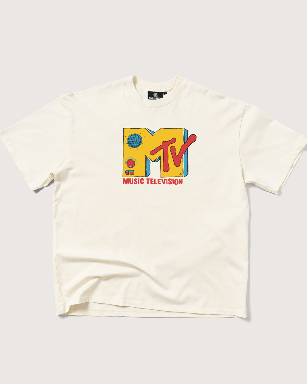 MTV Logo Oversized T-Shirt - Unisex 90s Graphic Tee Heavyweight 100% Combed Cotton